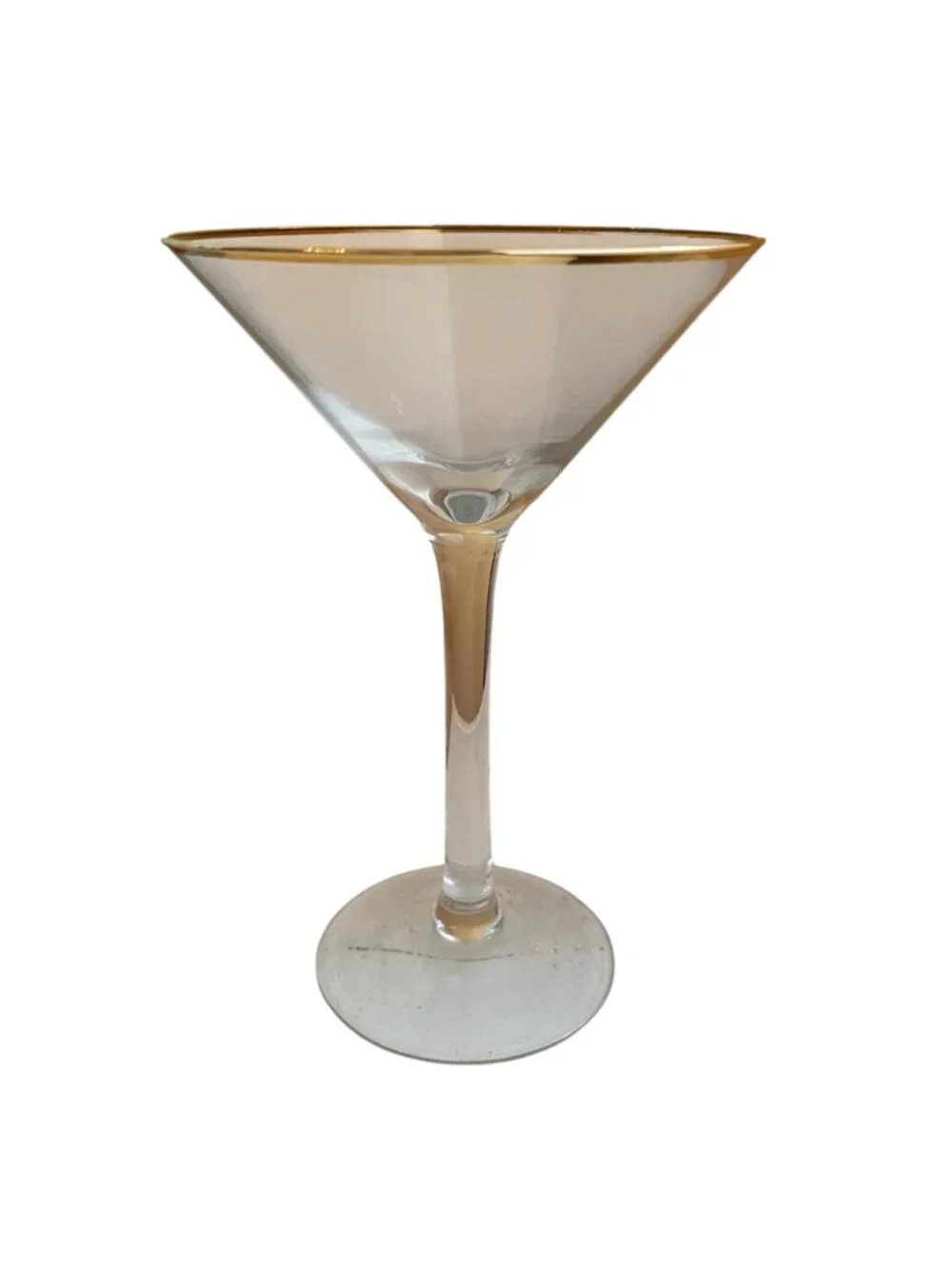 Vintage Mid Century Gold Rimmed Martini Cocktail Glass Set of 4 - 7.25
